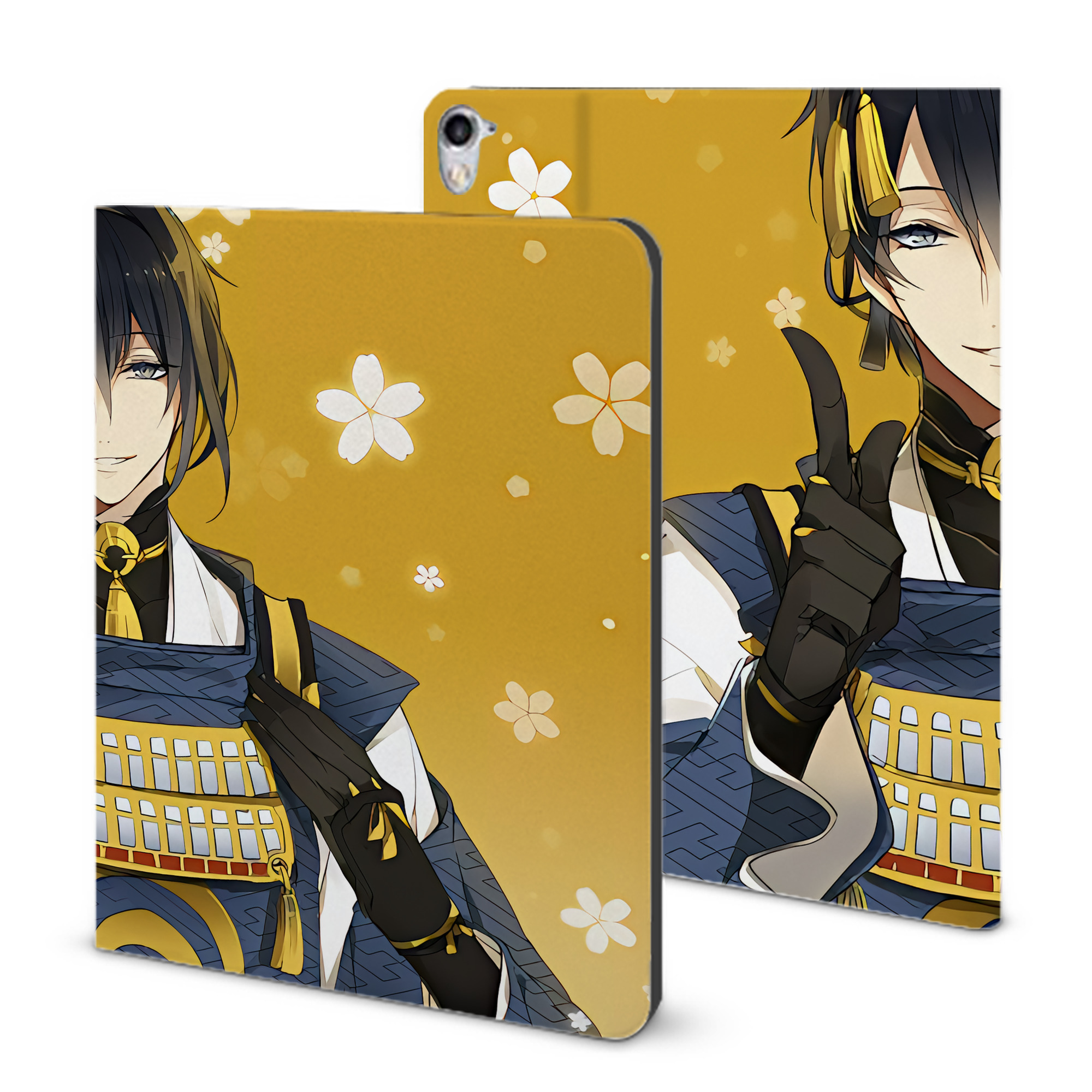 （画像用） 刀剣乱舞 Touken Ranbu IPad ケース ブック型 PUレザー TPU 耐衝撃 軽量 薄型 ペン収納なし 全面保護 IPad 各モデル対応